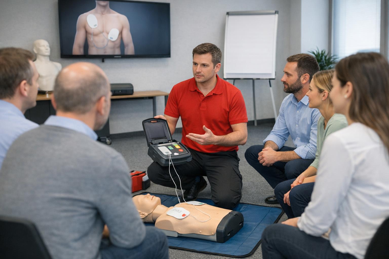 Zdjęcie: szkolenie z obsługi defibrylatora AED dla pracowników firmy